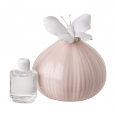 5th Ave Store Debora Carlucci Italian Decorative Porcelain Diffuser with Porcelain with Butterfly Top, Pink, Soft Pastel, Aria Mediterranea TAVE1036